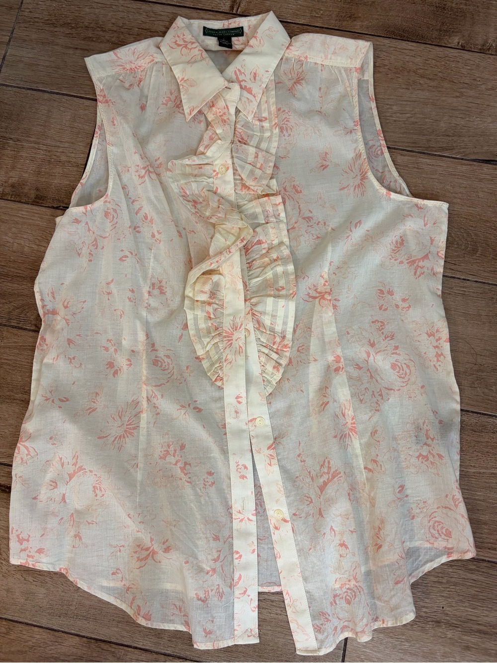 Ralph Lauren Cream Shirt with Pale Pink Floral Print
